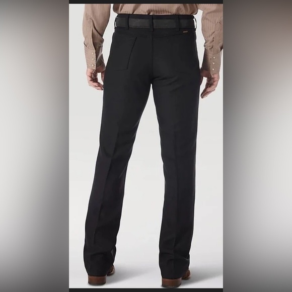 Vintage Men’s Wrangler ranch pants 80's Black Wrangler, Polyester, Bootcut NWOT - Picture 2 of 16